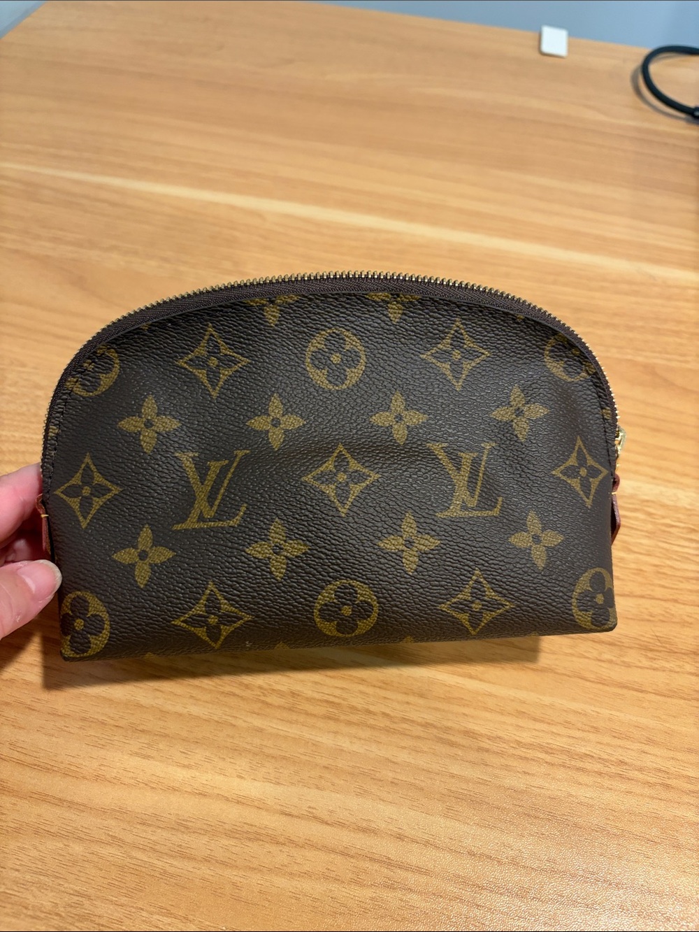 Louis Vuitton Monogram Canvas Zip Pouch in Brown and Gold